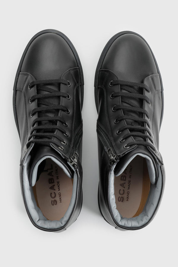 Scabal Black Calfskin High Trainer