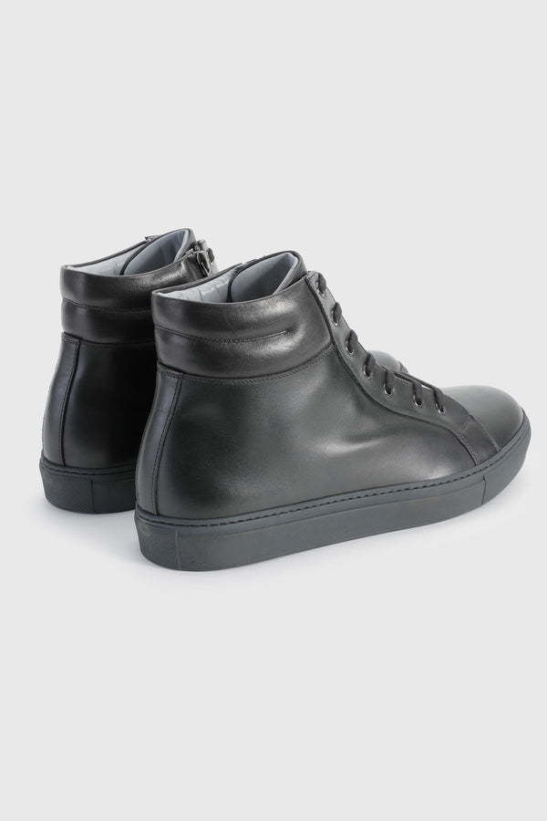 Scabal Black Calfskin High Trainer