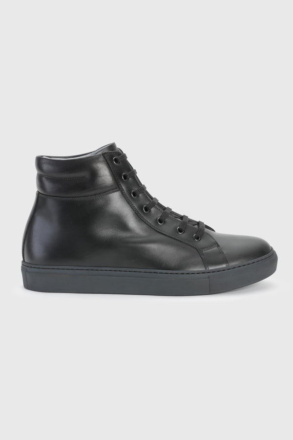 scabal Black Calfskin High Trainer