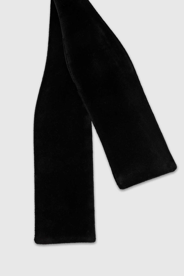 scabal Black Cotton Velvet Self-Tie Bow Tie