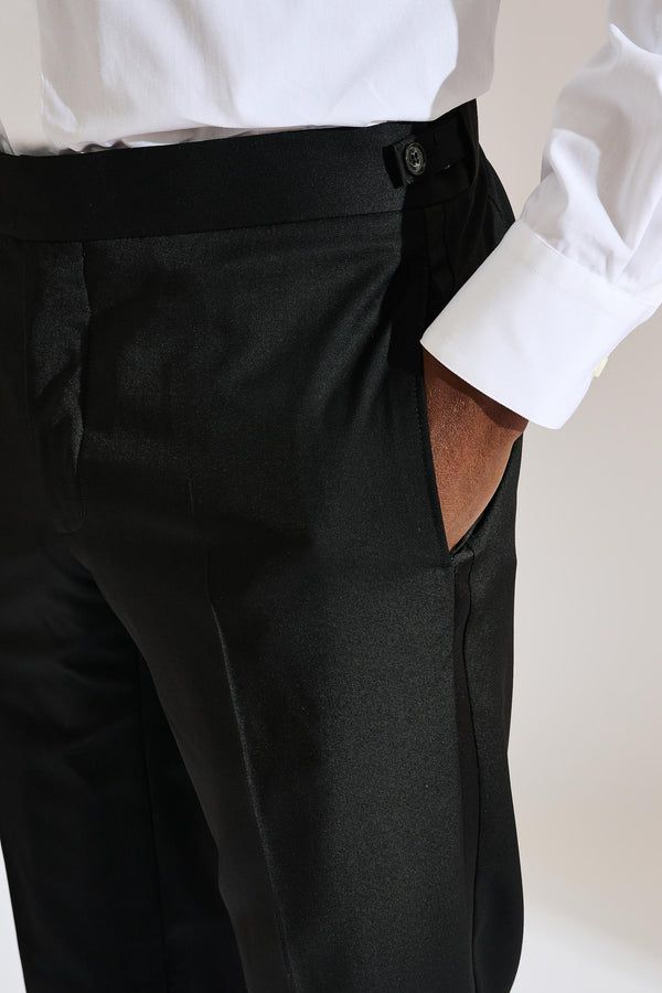 Scabal Black Farley Trousers New Deluxe