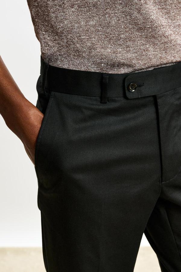 Scabal Black Gibbet Trousers Cashmere Cotton