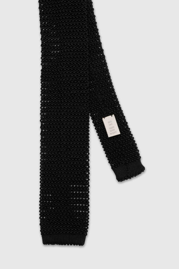 scabal Black Silk Knitted Tie