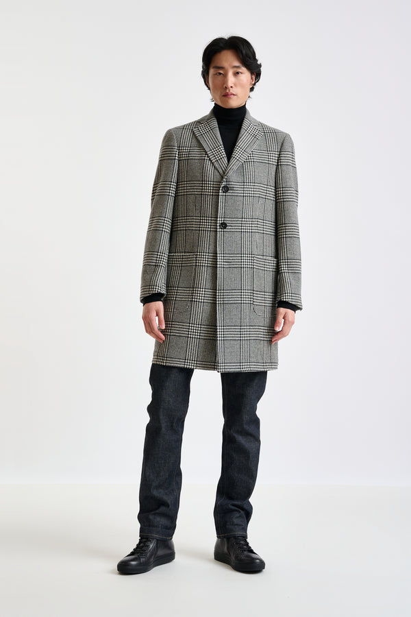Scabal Black Wool & Cashmere Durham Overcoat Zeus