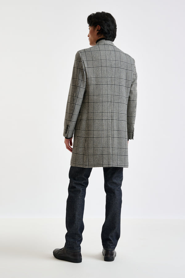 Scabal Black Wool & Cashmere Durham Overcoat Zeus