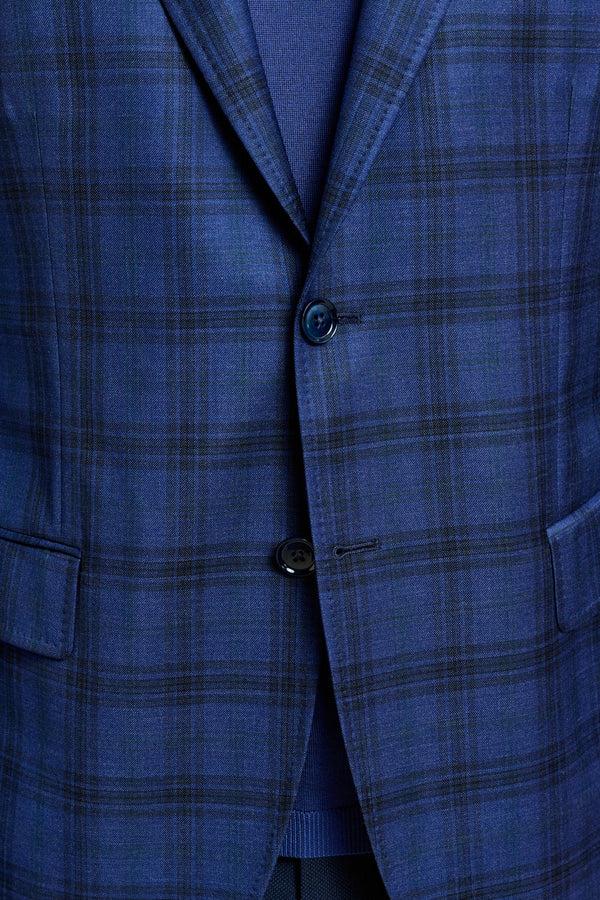 Scabal Blue Check Kenton Jacket Mosaic