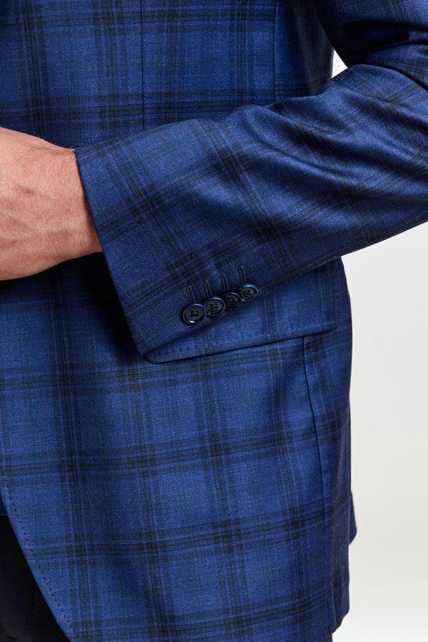 Scabal Blue Check Kenton Jacket Mosaic