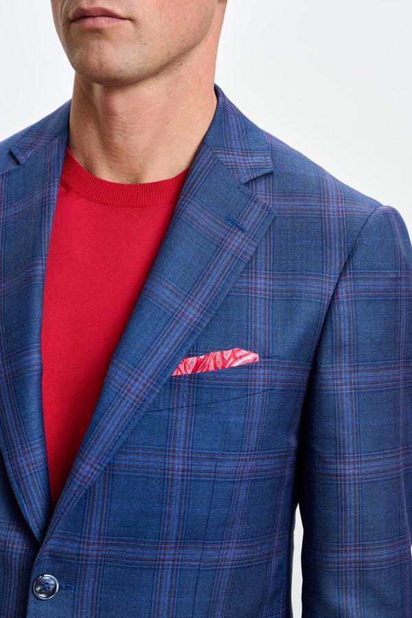 Scabal Blue & Red Check Soho Jacket Mosaic