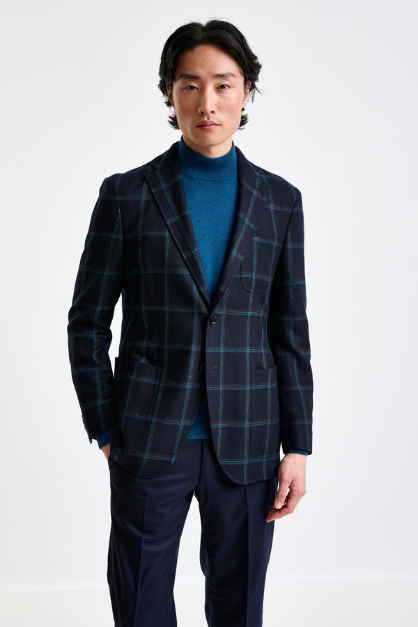 scabal Blue Wool & Cashmere Kenton Jacket Escape