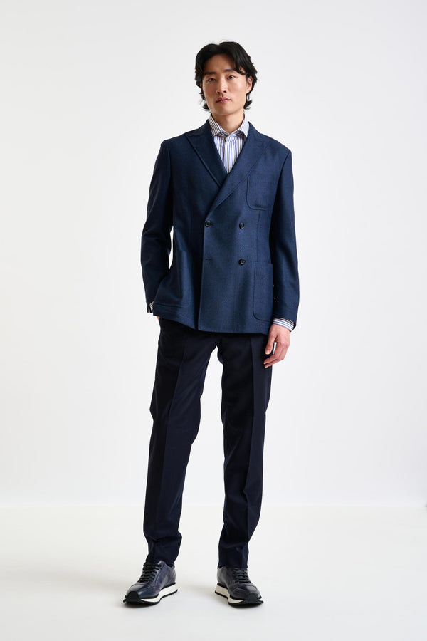 Scabal Blue Wool Kenton Jacket Autumn Leaves
