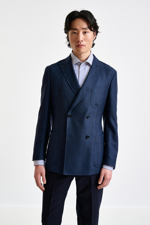 scabal Blue Wool Kenton Jacket Autumn Leaves