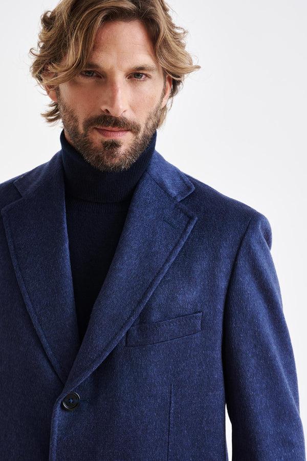 Scabal Blue Wool Lincoln Overcoat Zeus