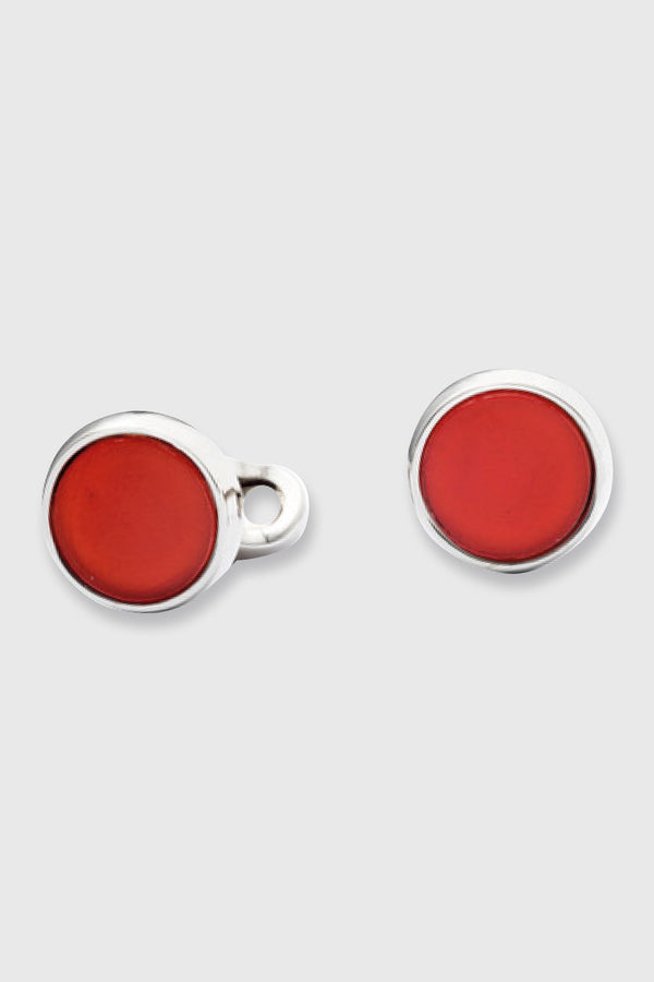 scabal Brass Cufflinks with Red Carnelian Stones