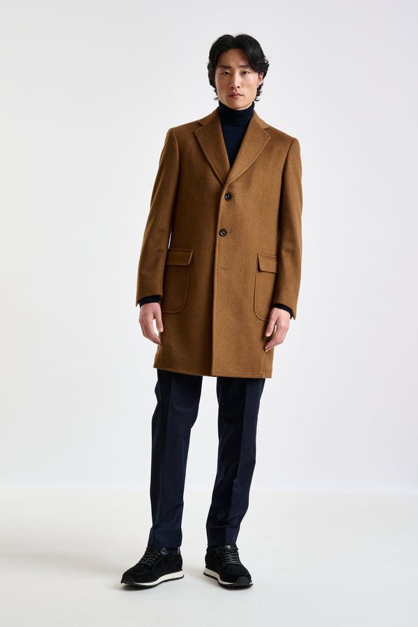 Scabal Brown 100% Cashmere Lincoln Overcoat