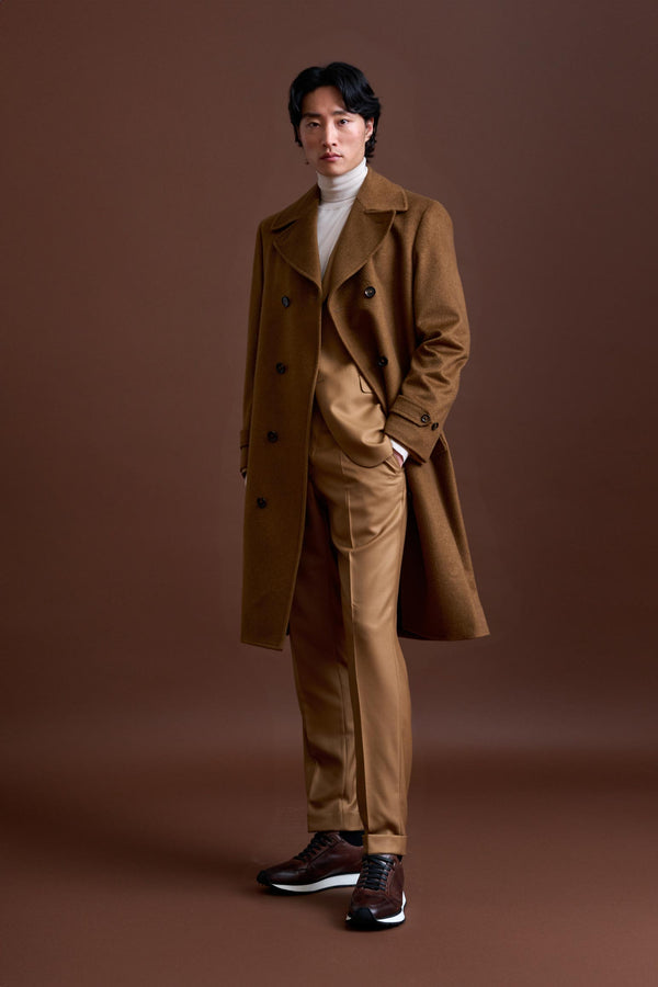 Scabal Brown 100% Cashmere Sheffield Overcoat Zeus