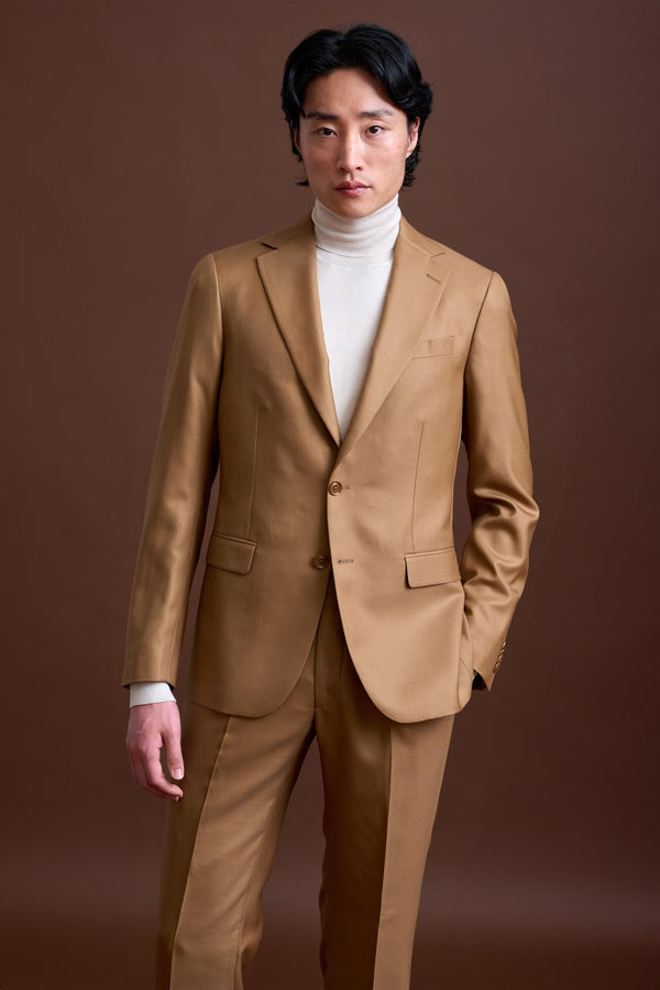 Scabal Brown 100% Cashmere Soho Suit Golden Gate