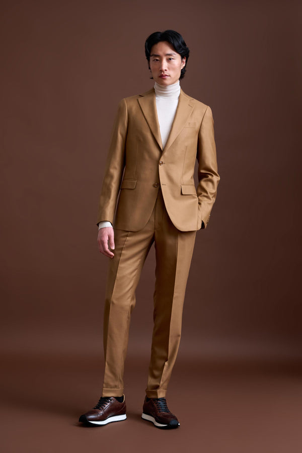 scabal Brown 100% Cashmere Soho Suit Golden Gate