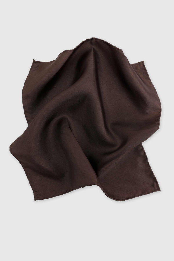 Scabal Brown 100% Silk Handmade Pocket Square