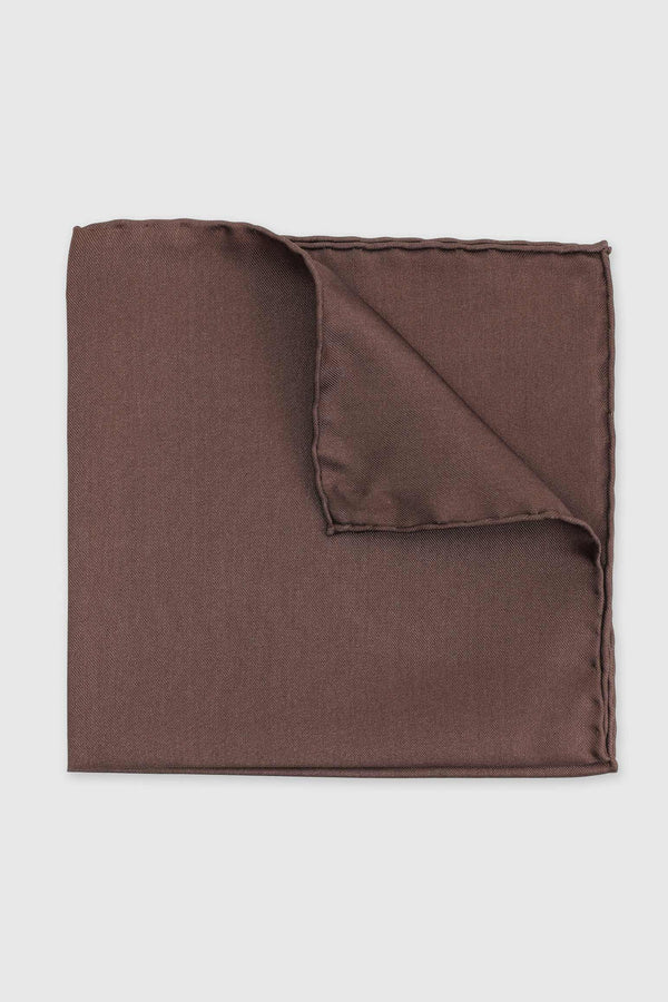 scabal Brown 100% Silk Handmade Pocket Square