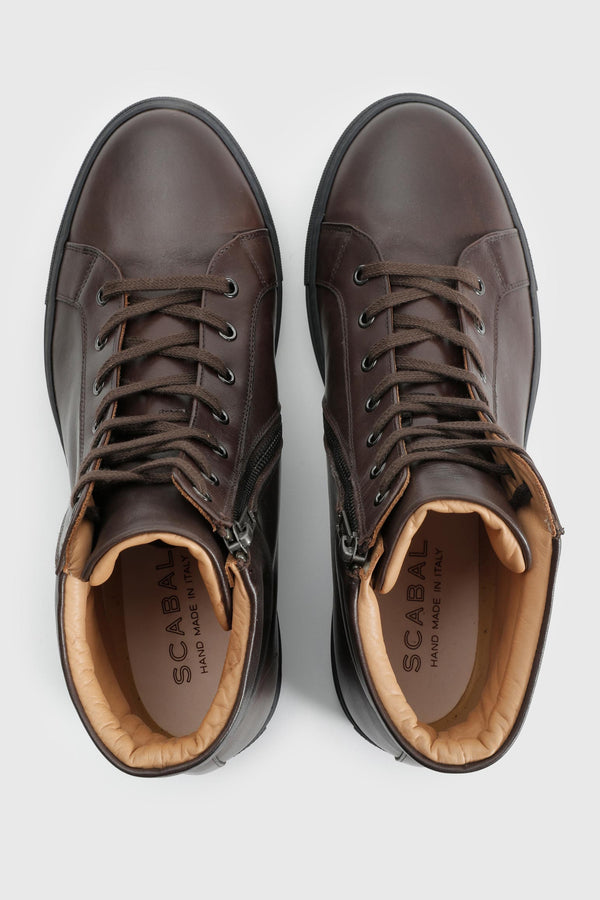 Scabal Brown Calfskin High Trainer