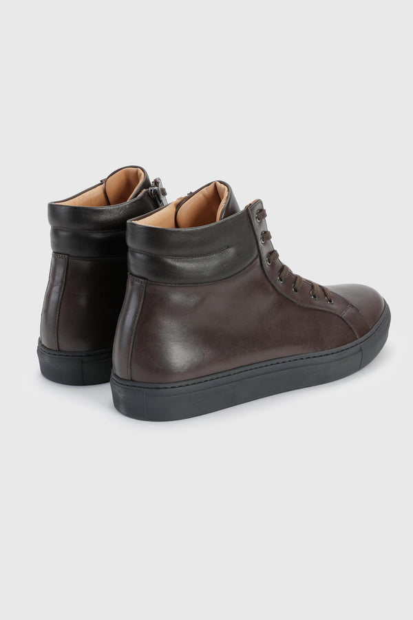 Scabal Brown Calfskin High Trainer