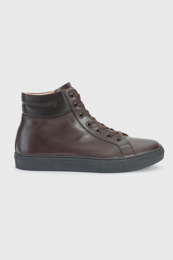 scabal Brown Calfskin High Trainer