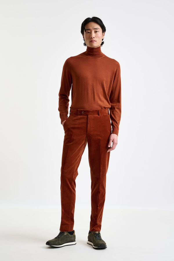 Scabal Brown Cotton Gibbet Trousers Corduroy
