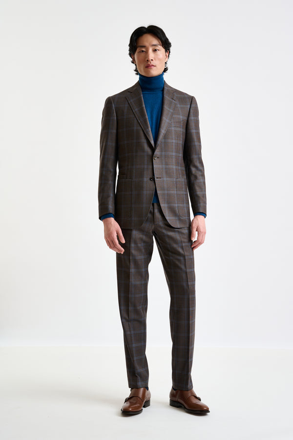 scabal Brown Super 110's Wool Soho Suit Galaxy