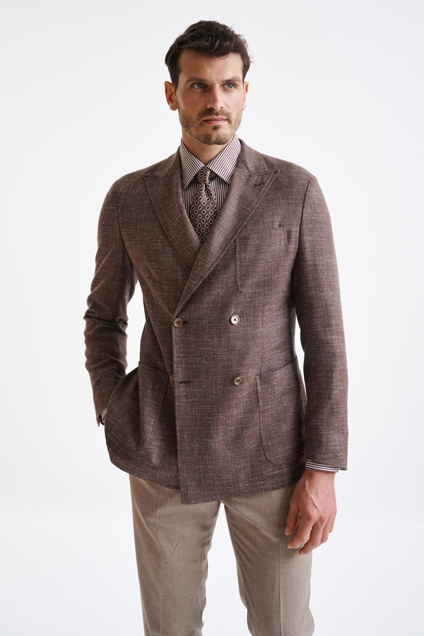 scabal Brown Wool & Silk Kenton Jacket Amalfi Trend