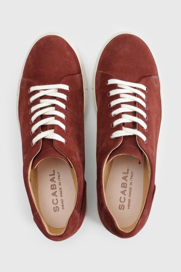 Scabal Burgundy Suede Calfskin Trainer