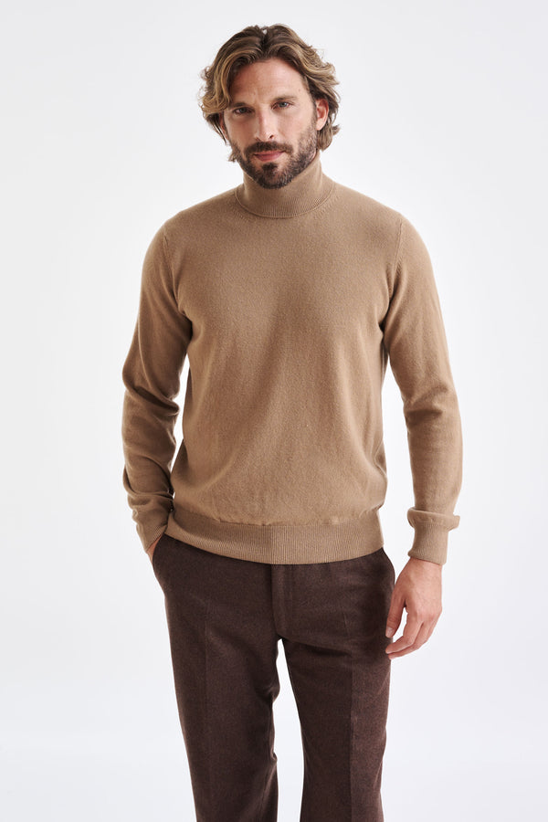 scabal Camel Wool & Cashmere Drumberg Rollneck Knit