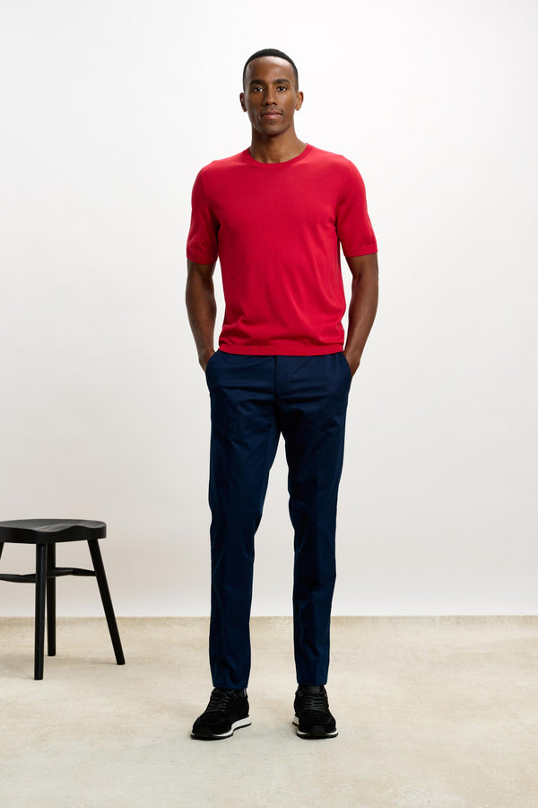 Scabal Carmine Silk Penryn Short Sleeve Sweater