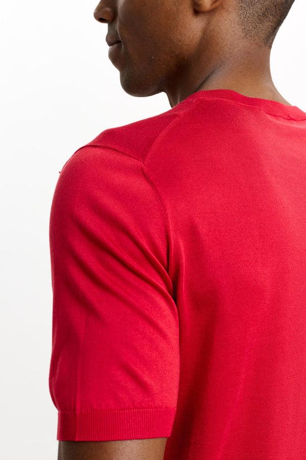 Scabal Carmine Silk Penryn Short Sleeve Sweater