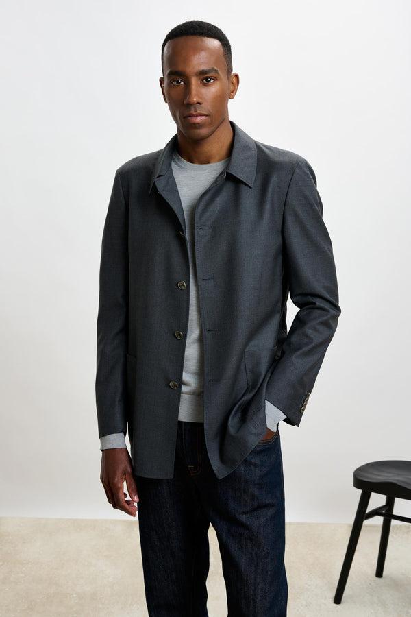 scabal Chelsea Shirt Jacket Eton Grey