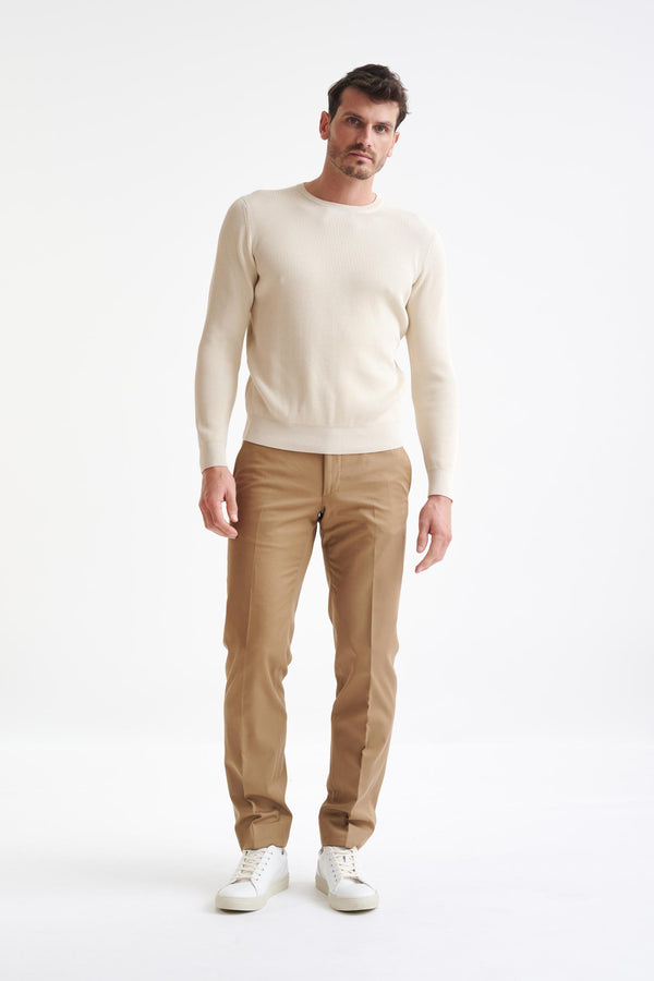 Scabal Cream 100% Cotton Rib Harrow Knitwear