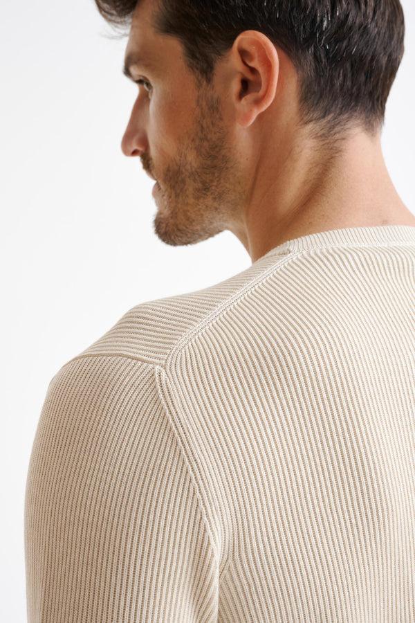 Scabal Cream 100% Cotton Rib Harrow Knitwear