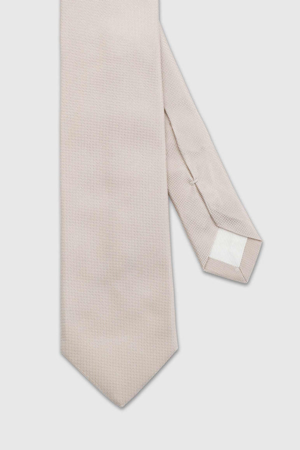 scabal Cream Handmade Silk Birdseye Weave Tie