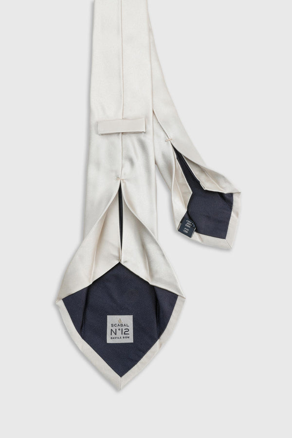 Scabal Cream Silk Satin 7 Fold Tie