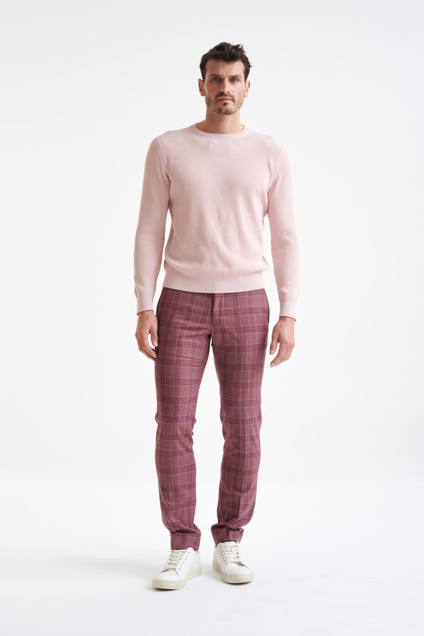 Scabal Crystal Pink 100% Cotton Rib Harrow Knitwear