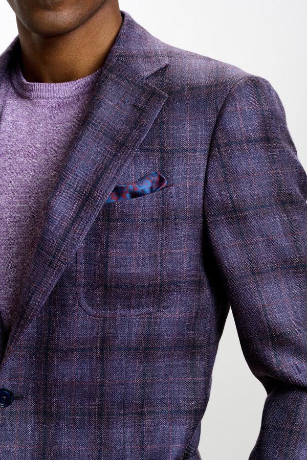 Scabal Dark Aubergine Check Soho Jacket