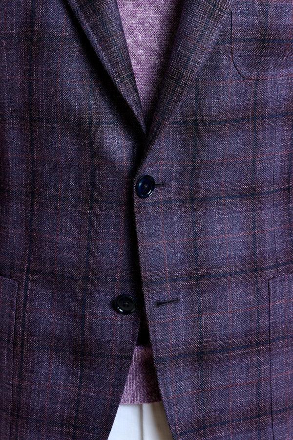 Scabal Dark Aubergine Check Soho Jacket