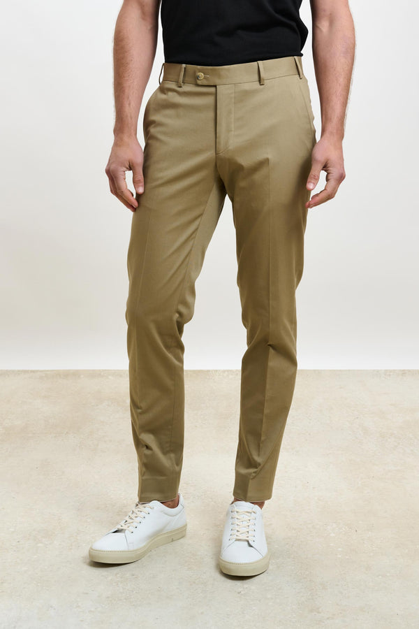 scabal Dark Beige Gibbet Trousers Cashmere Cotton
