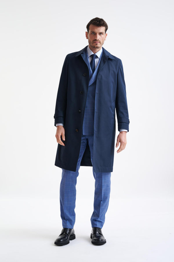 scabal Dark Blue 100% Wool Rannoch Coat
