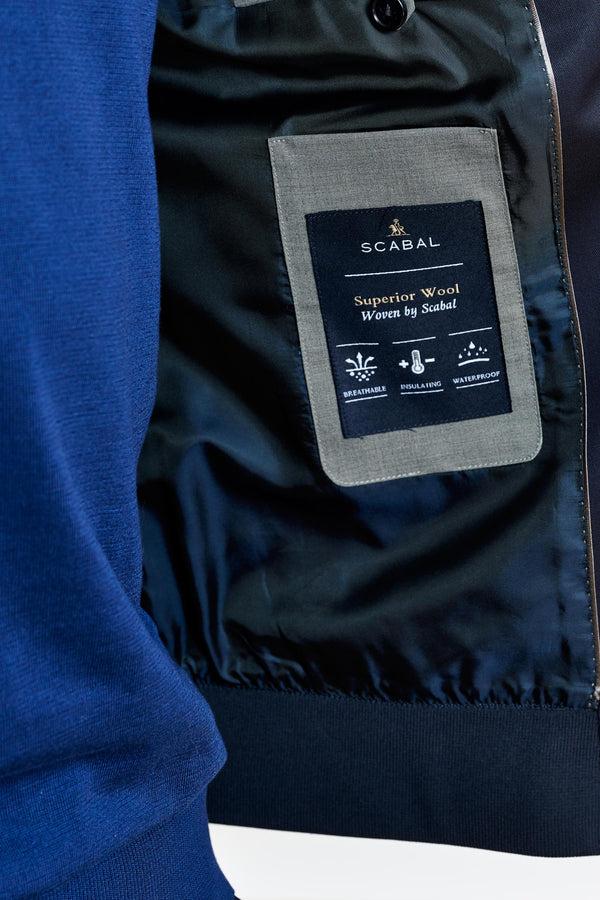 Scabal Dark Blue Warwick Bomber Jacket