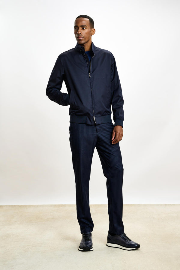 scabal Dark Blue Warwick Bomber Jacket