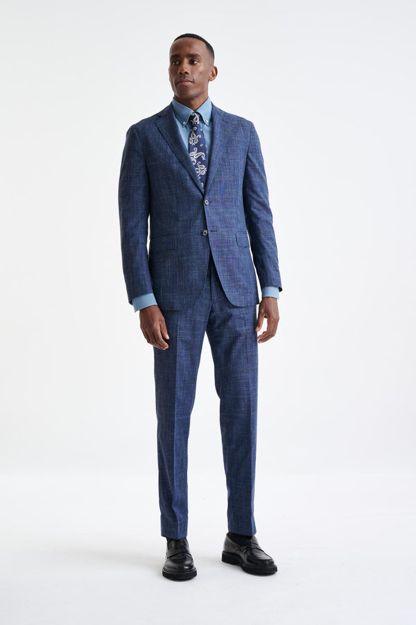 scabal Dark Blue Wool & Silk Kenton Suit Lifestyle