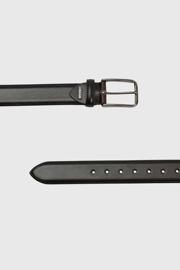 scabal Dark Brown Banbridge Leather Belt