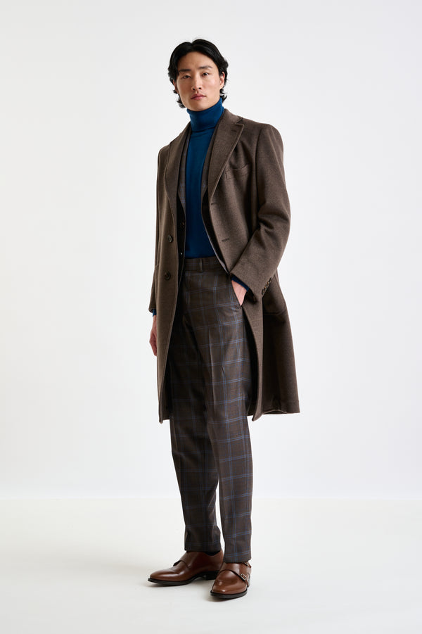 Scabal Dark Brown Wool Lincoln Overcoat Zeus