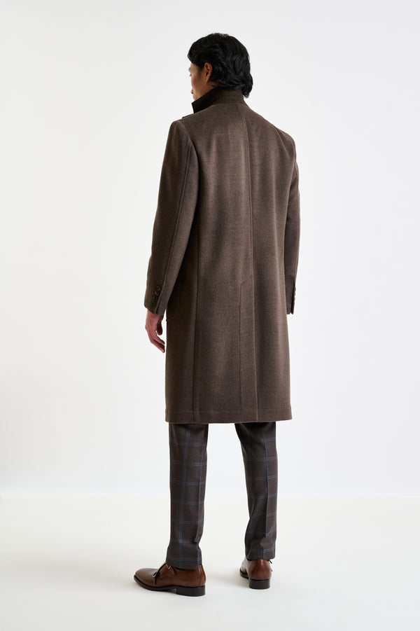 Scabal Dark Brown Wool Lincoln Overcoat Zeus