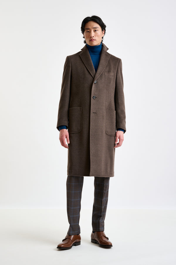 scabal Dark Brown Wool Lincoln Overcoat Zeus